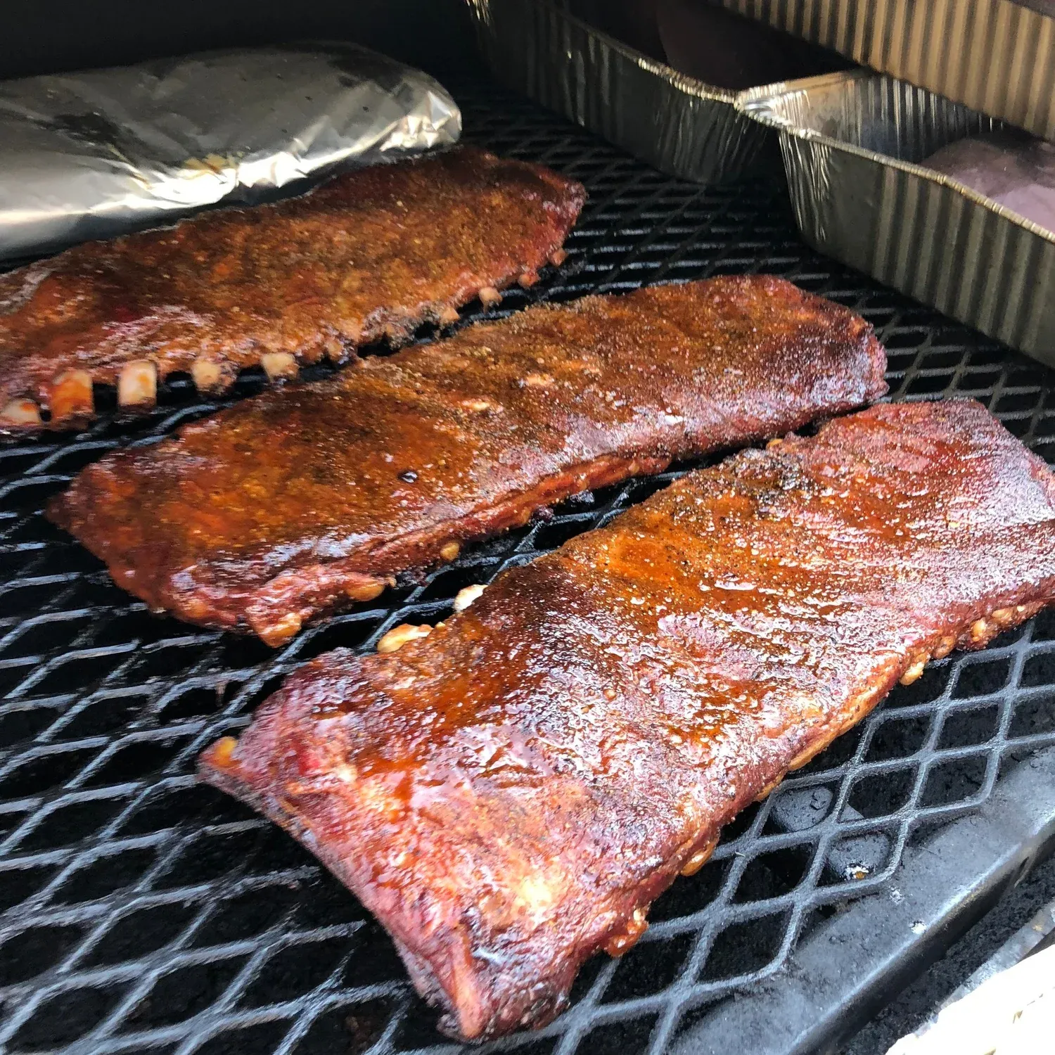Spare ribs on the smoker